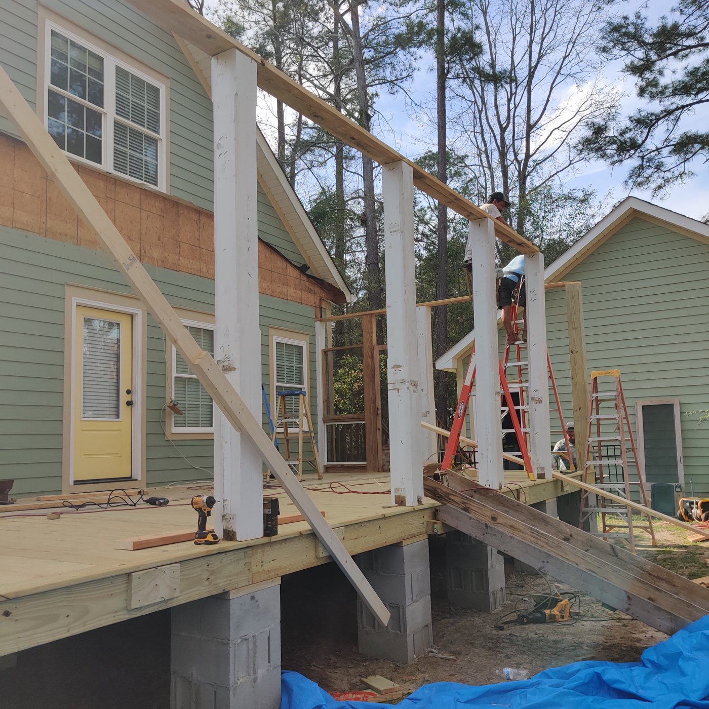 Home addition project — exterior and construction view 3
