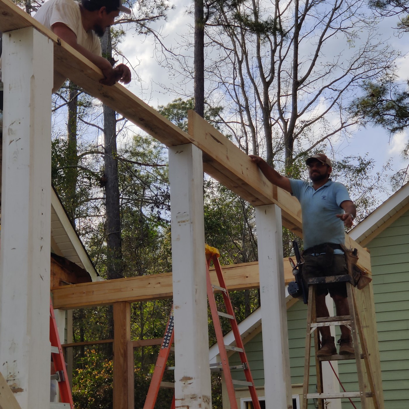 Home addition project — exterior and construction view 4