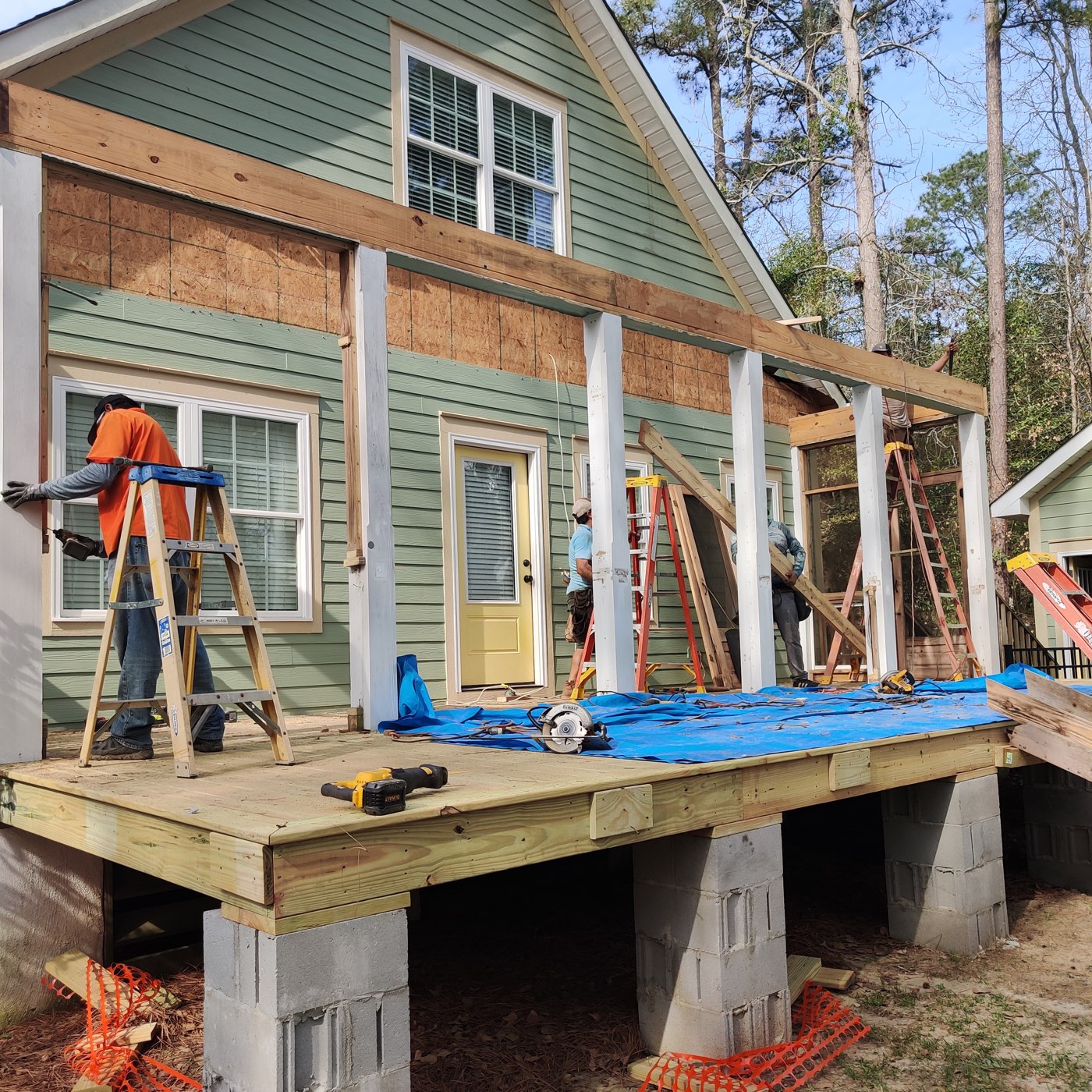 Home addition project — exterior and construction view 5