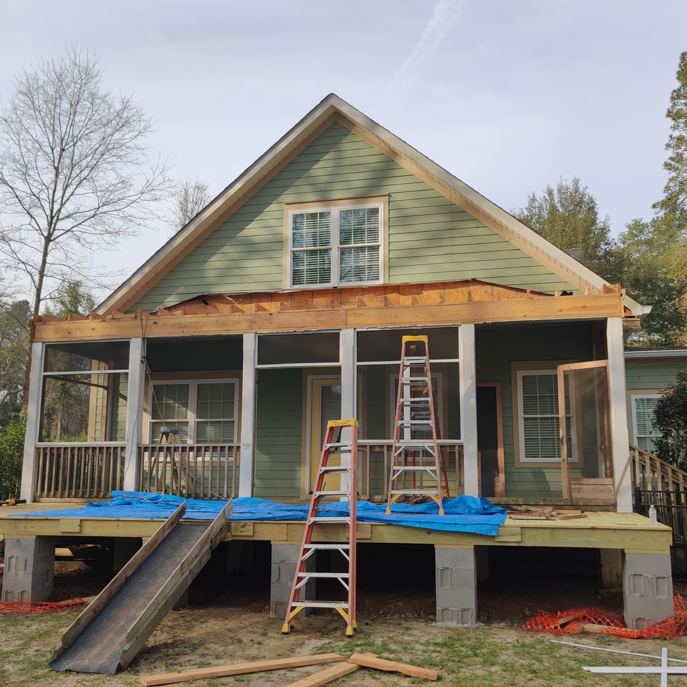 Home addition project — exterior and construction view 6