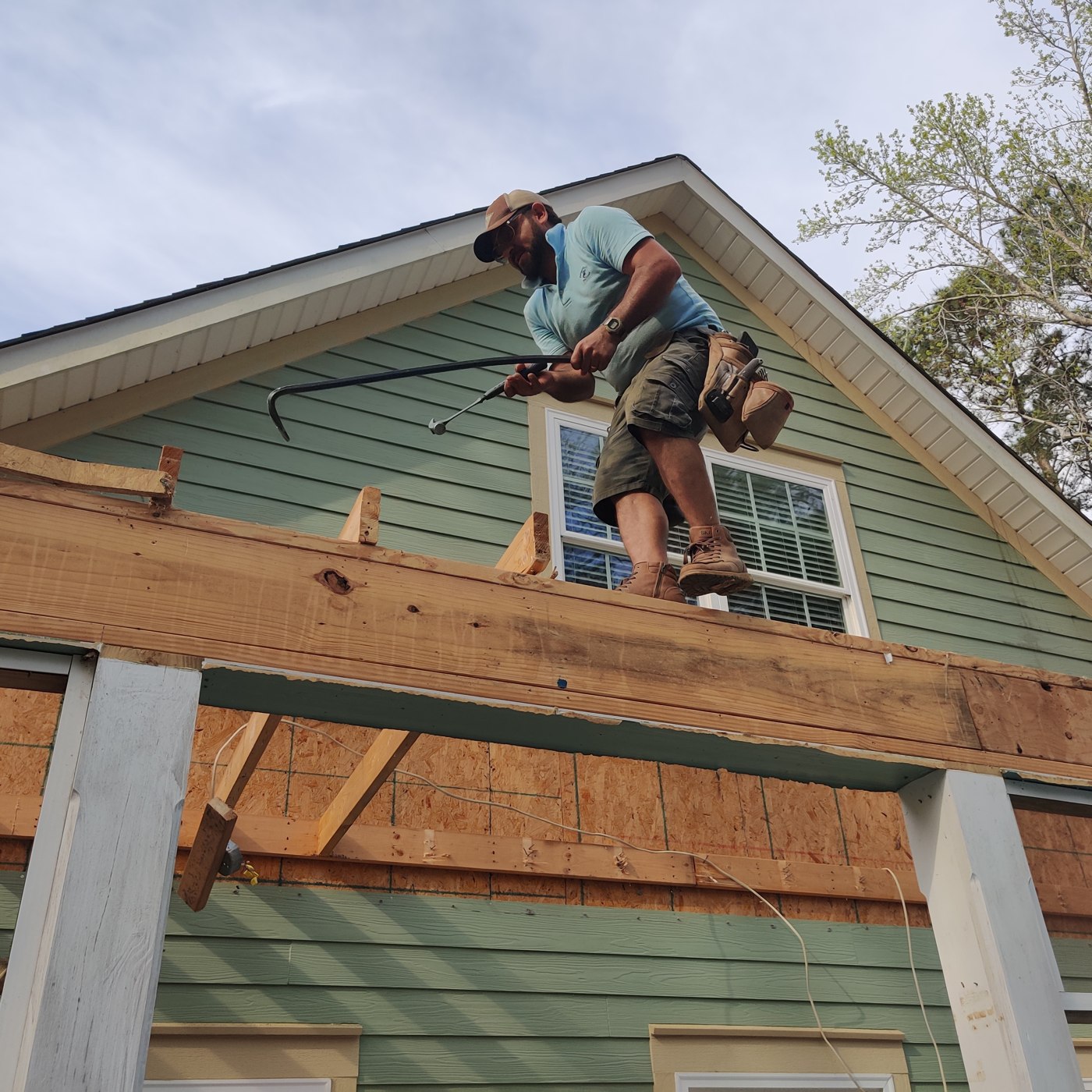 Home addition project — exterior and construction view 11