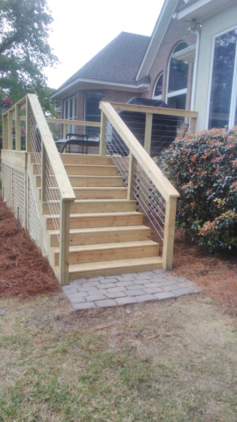 Aiken deck stairs and handrails