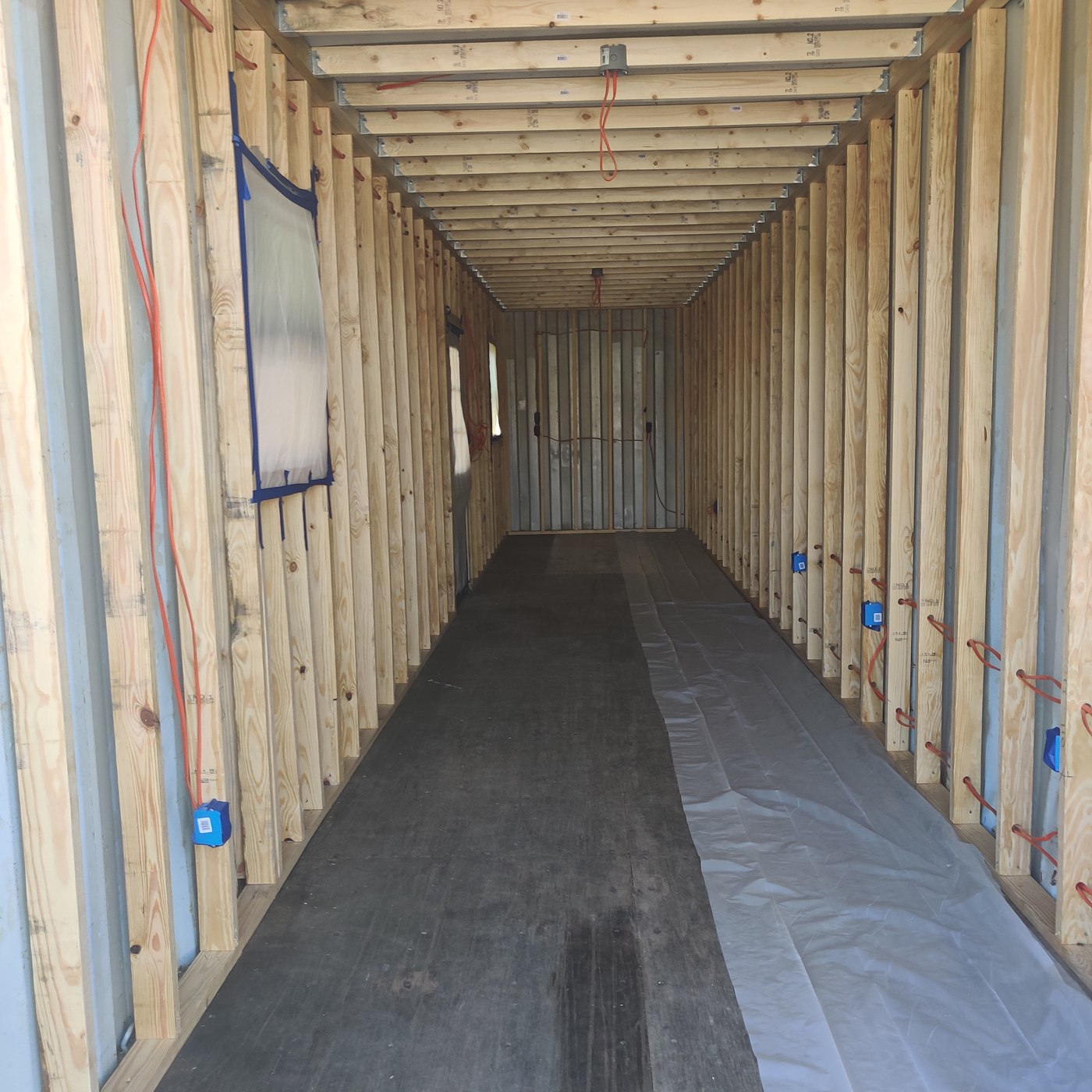 Storage container interior framing