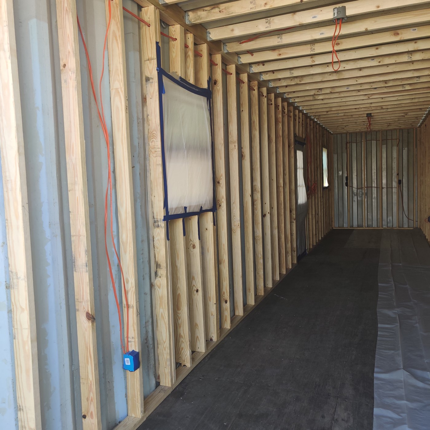 Storage container interior framing