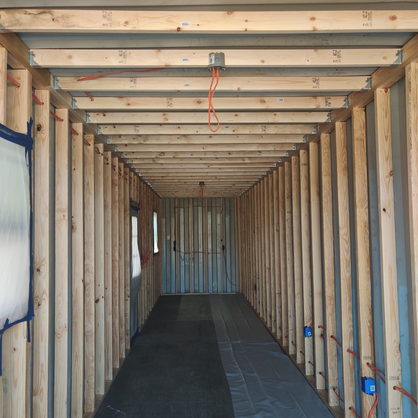 Storage container interior framing