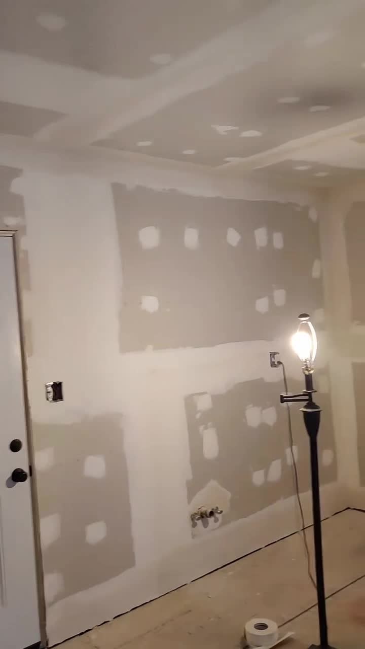 Drywall installation during renovation