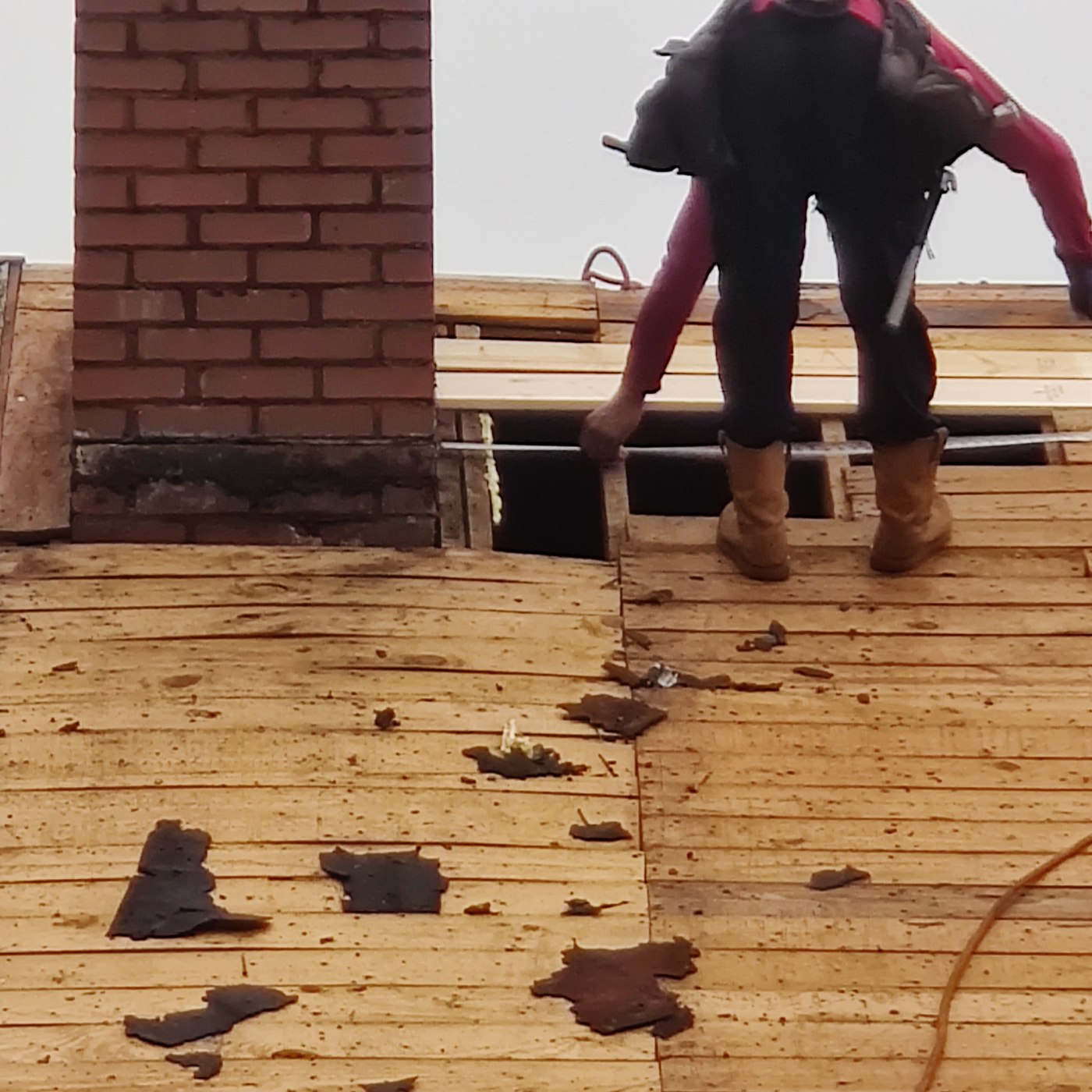 Barnwell roofing project — roof decking work in progress
