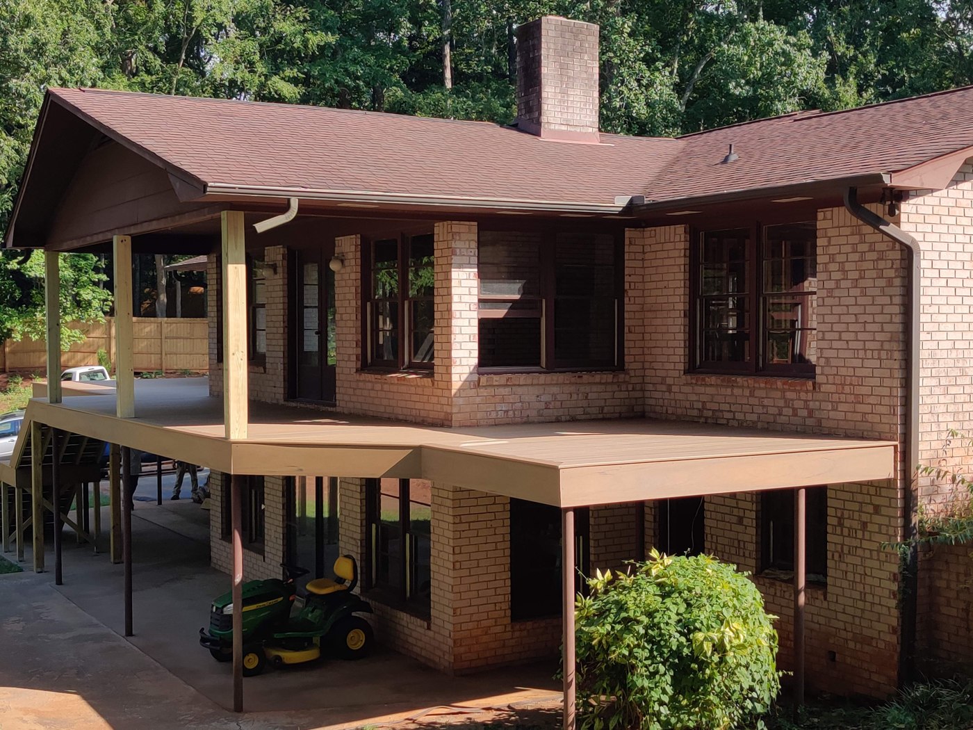 TimberTech decking on a raised outdoor living area