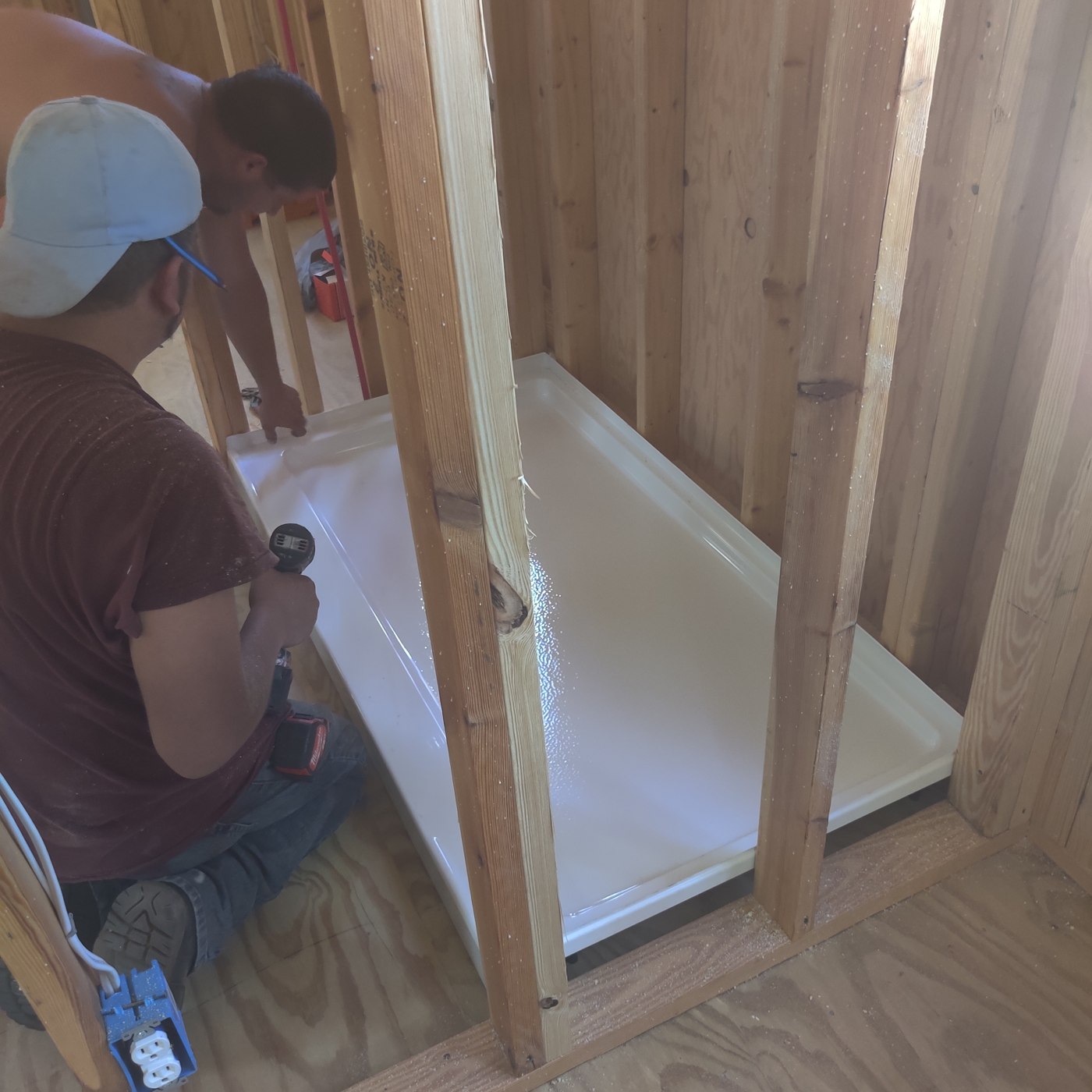 Tiny-house bathroom installation