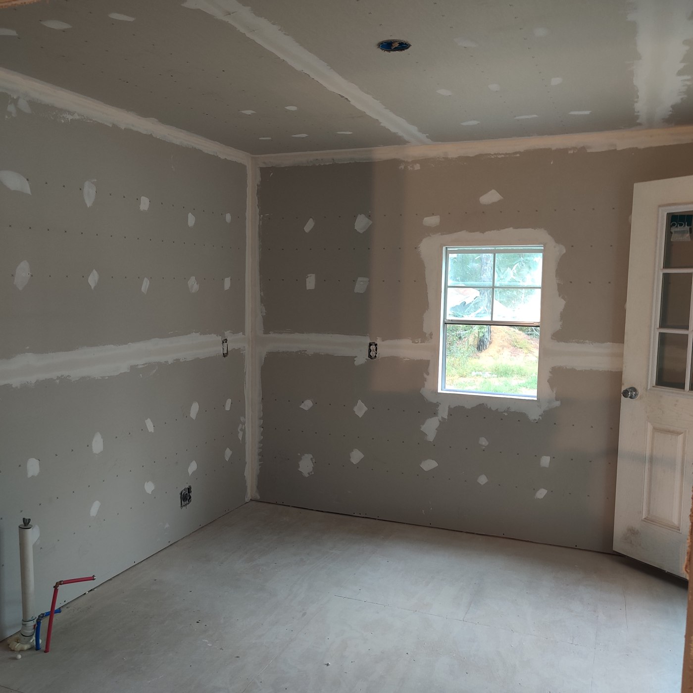 Tiny-house interior drywall progress