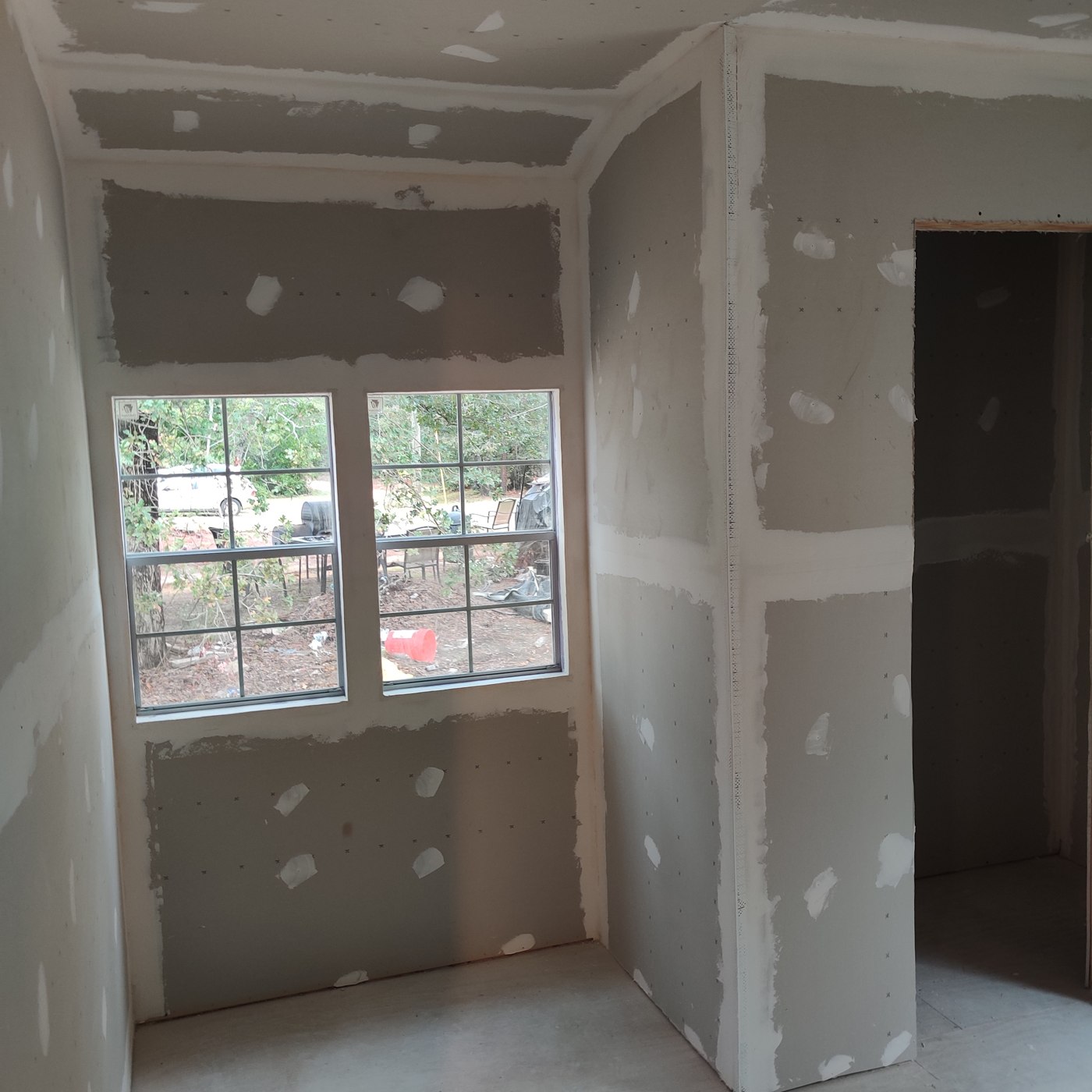 Tiny-house interior drywall progress